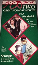 VHS Box Set Two Great Holiday Movies:Its a Wonderful Life Scrooge James Stewart - £12.25 GBP