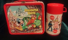 Vtg Aladdin Walt Disneys Wonderful World on Ice Metal Lunch Box  - £52.43 GBP