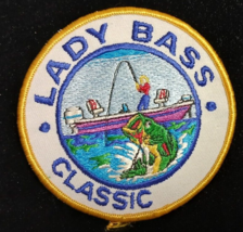 Vtg. LADY BASS Tournament Trail 4&quot; Fishing Embroidered Sew-On Patch FREE... - $8.90