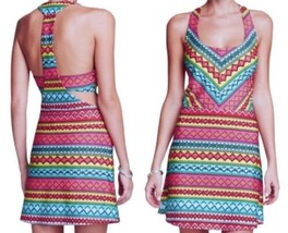 $124 Nanette Lepore Neon Racerback Cover Up Small Colorful Scoop Strappy Back - £38.97 GBP