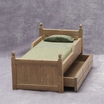 AirAds Dollhouse Furnitures 1:12 scale Furniture Wood Trundle Bed Antique - £12.99 GBP