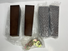AORYVIC 4-PACK Set of 8" Dark Brown Wood Furniture Legs Feet w/ Hardware - $28.66