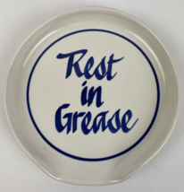 Vintage Clay Design &quot; Rest in Grease &quot; Large Kitchen Spoon Rest 6 1/2” Round - £20.69 GBP