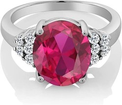 Ruby Ring Woman July Birthstone Real Genuine Natural Earth Mined Red Ruby Stone - £60.77 GBP