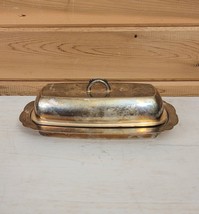 Vintage Silver Plate Butter Dish Cover With Glass Tray 1960 - £23.40 GBP