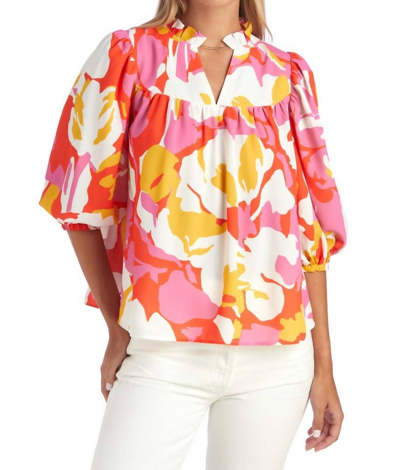 Crosby By Mollie Burch Rosie Top Coral Charm - $103.00
