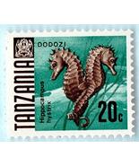 Mint Tanzania Postage Stamp (1967) 20c Seahorse - Scott #22 - £1.52 GBP