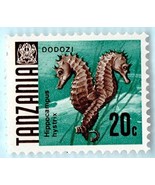 Mint Tanzania Postage Stamp (1967) 20c Seahorse - Scott #22 - $2.64 CAD