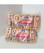 Vtg 100 FORESTER Worlds Fair Brand 3.75&quot; Round Wooden Clothespins 2 Pack... - €37,96 EUR