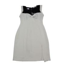 Mystic Dress Womens White Sleeveless Round Neck Slit Back Zip Pencil Cut - £23.59 GBP
