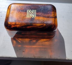 Vintage Travel Soap Holder Container Faux Tortoise Shell Pattern Plastic - £13.93 GBP