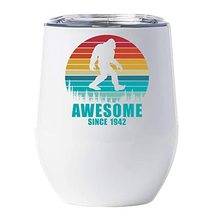 Bigfoot Awesome Since 1942 Wine Tumbler 12oz With Lid Gift 80th Happy Birthday C - £18.16 GBP