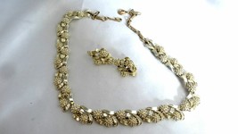 Vintage Coro Goldtone Choker Necklace Earrings Set - £27.94 GBP