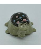 Ceramic Turtle Figurine Rose Blue Pink Polka Dots Statue Glazed Tortoise... - £14.05 GBP