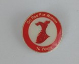 Vintage American Red Heart Association Glittery Red Dress 10 Years Lapel... - £6.57 GBP