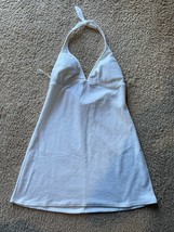 LA BLANCA Women&#39;s White Backless Halterneck Mini Dress Size M - e807 - $5.54