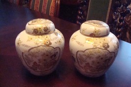 Gold Imari Handpainted Japan Pair of  Ginger Jars ORIGINAL [81B] - $123.75