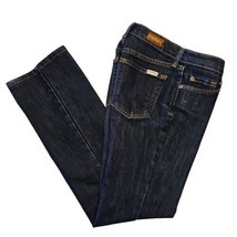 David Khan Jeans Womens 2 Petite 28x29 USA Made Straight Leg Dark Blue Wash - $16.30