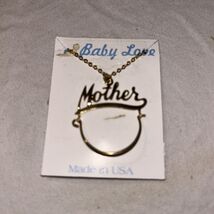 Vintage 1980s Mother charm necklace Baby Love Made In USA J6 - $14.85