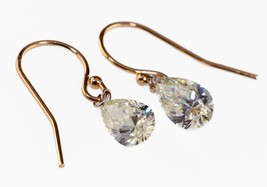 Gorgeous Pear Shape CVD Floating Diamond Earrings Appx 2 CTW 14k Gold - $1,039.50