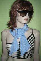 Vintage WOMEN&#39;S Ladies Light Blue color Long Freckled Design SCARF Wrap  - $19.99