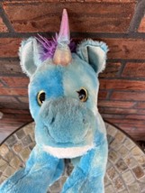 Unicorn Plush 20&quot; Tie Dye Blue Pink Mane Rainbow Horn Stuffed Animal Toy - £12.90 GBP