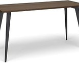 Commercial-Grade Executive Desk, Angled Metal Legs, 55&quot;, Light Walnut - $277.99