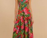 Farm Rio Dream Botanical Print Strappy Maxi Dress Red Garden - $150.00