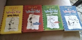 Lot Of 4 Diary Of A Wimpy Kid Books 2 Hard Cover 2 Paperback - £6.16 GBP