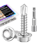 #8×3/4&quot; Stainless Steel Self-Tapping Screws for Metal and Wood (200PCS) - $21.61 CAD