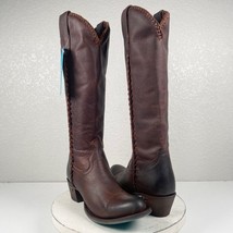 Lane PLAIN JANE Brown Cowboy Boots Size 8 Leather Cowgirl Western Round Toe Tall - £165.58 GBP
