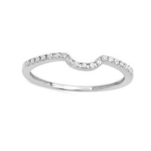 0.11 Ct Simulated Diamond Ladies Wedding Band Guard Ring 14K White Gold Plated - £76.69 GBP