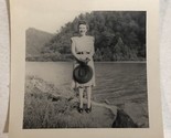 Woman Posing Near Woods Vintage 3”x3 Photo July 17 1945 Lollar’s Birming... - $3.95