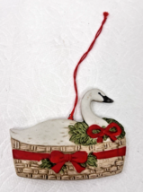 1984 Gordon Fraser By Schmid Christmas Ornament Goose n Basket Porcelain... - $14.36