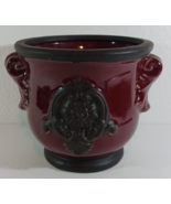 Vintage Stamped Red HOSLEY POTTERIES VASE With Lion Heads 6&quot; High - $32.29