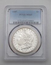 1887 $1 Silver Morgan Dollar Graded by PCGS as MS-65! Gorgeous Coin! - £389.88 GBP
