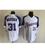 Braves #31 Greg Maddux Jersey Old Style Uniform White Raglan - €39,06 EUR