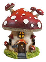 Fairy Garden Giant Toadstool Mushrooms Cottage House With LED Light Figu... - $37.99