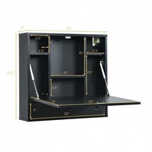 Wall-Mount Floating Desk Foldable Space Saving Laptop Workstation Black ... - $2,543.28 MXN
