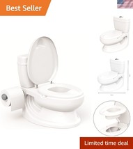 Realistic Toddler Potty Training Toilet - White with Flush Sounds &amp; Storage - $53.50