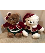 Dan Dee 2007 Snowflake Teddy Bear Lot Boy Girl Red Green Velvet Outfits ... - £13.89 GBP