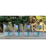 Set of 4 Stemless Acrylic Wine Glasses Floating Christmas Tree Inside Ne... - $49.99