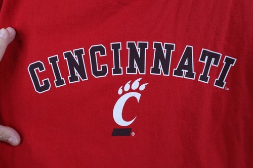 Vtg 90s Mens Large Faded Spell Out University of Cincinnati Heavyweight T-Shirt Item image 4
