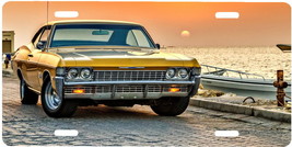 1968 Chevrolet Impala by the ocean | License Plate | 12&quot; X 6&quot; | Sports Car - £11.74 GBP