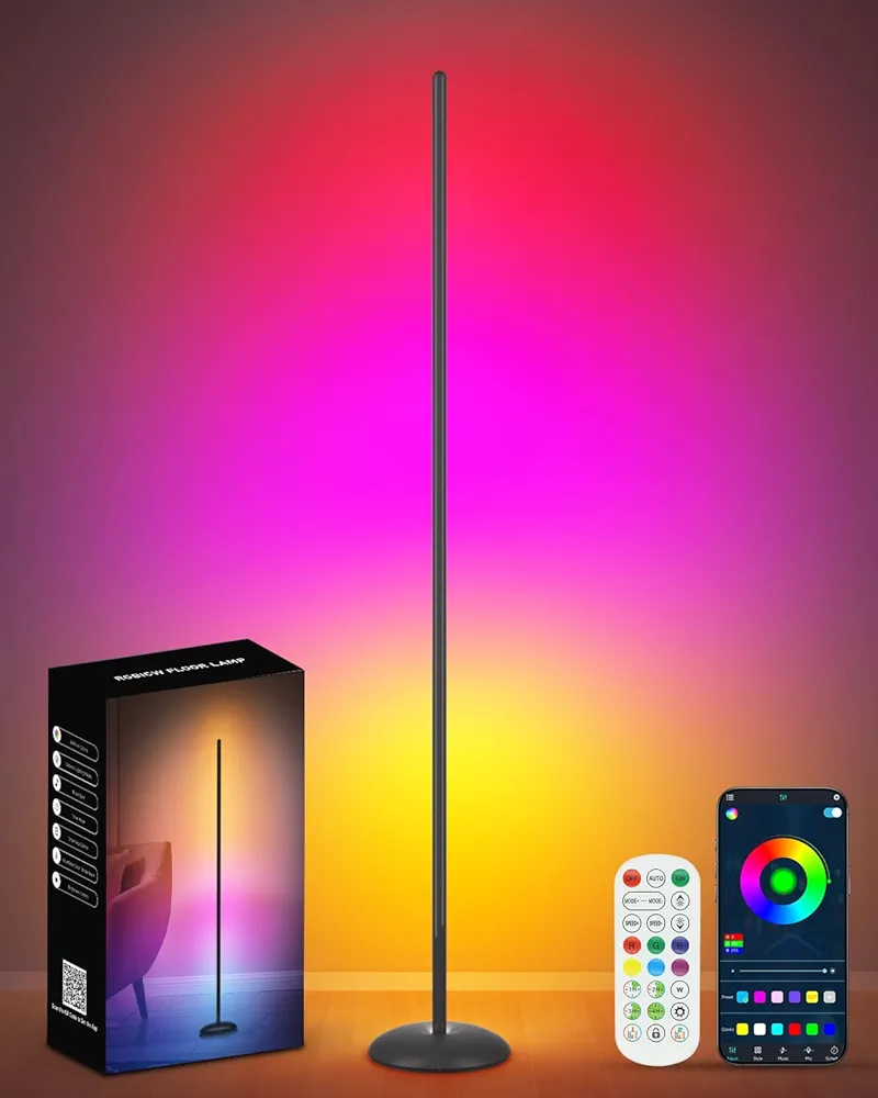 Corner Floor Lamp, Smart RGB LED Corner Lamp with App &amp; Remote - $1,388.21 MXN