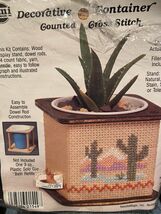 NMI Cross Decorative Container Counted Cross Stitch Desert *NEW BUT OPEN... - $11.99