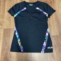 Fila Sport Womens Black Dry Fit Short Sleeve T-Shirt Size XS Live in Motion - £12.66 GBP