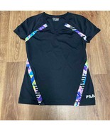 Fila Sport Womens Black Dry Fit Short Sleeve T-Shirt Size XS Live in Motion - $15.84
