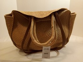Time and Tru Classic Straw Bag/ Tote/ Purse with Handles and Straps NWT - £10.31 GBP