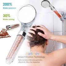 Bathroom Mineral Beads Shower Head Hand Held High Pressure W/ Ion Purity... - $19.99